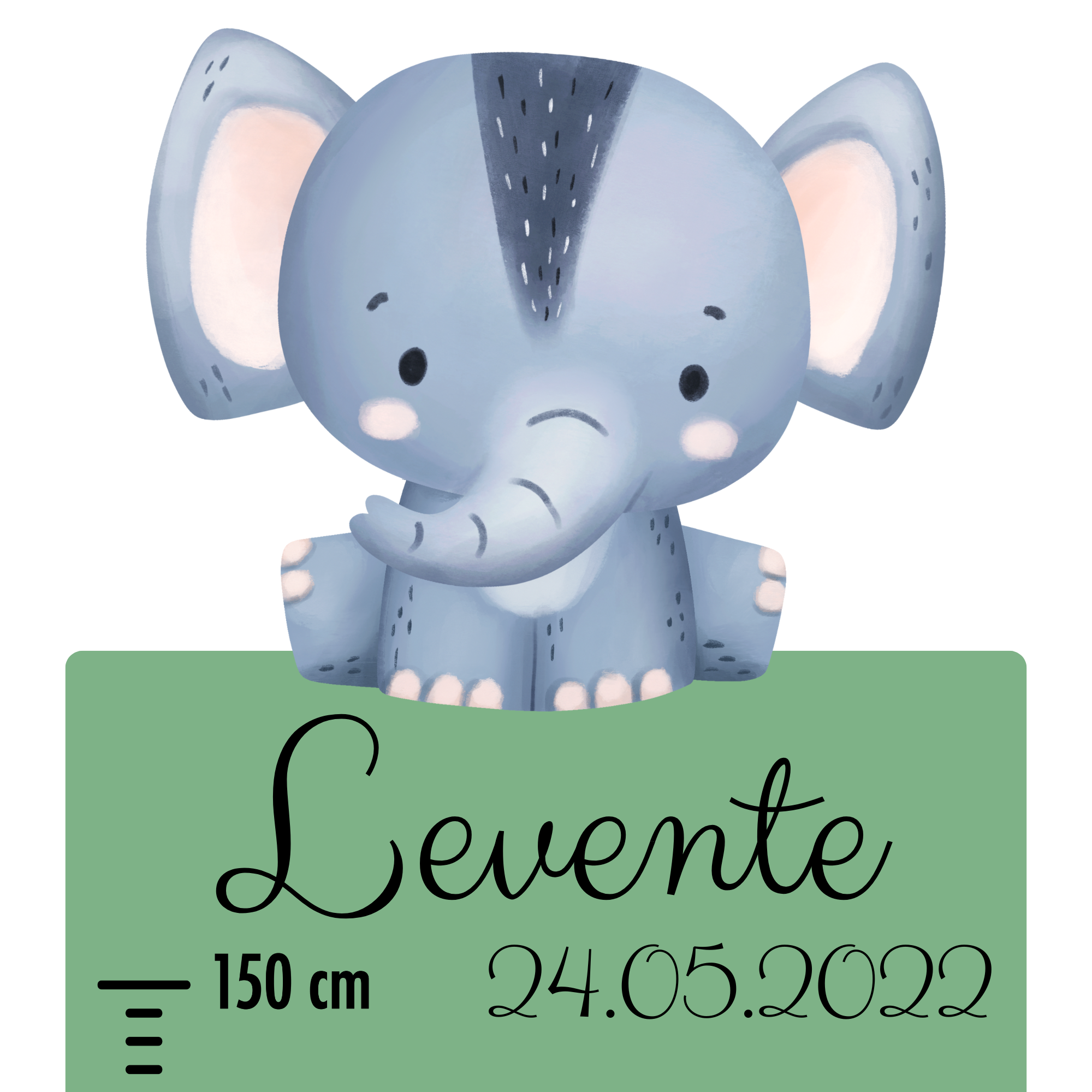 Textil falmatrica Gyermek magasságmérő névvel  - Szafari